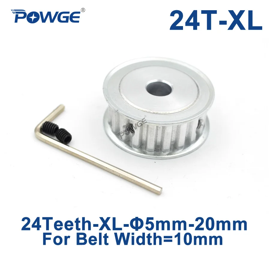

Зубчатый шкив POWGE 24 зубца XL, отверстие 5/6/6.35/8/10/12/14/15/16/17/19/20 мм для ширины 10 мм XL зубчатая лента 24 зубца 24 T