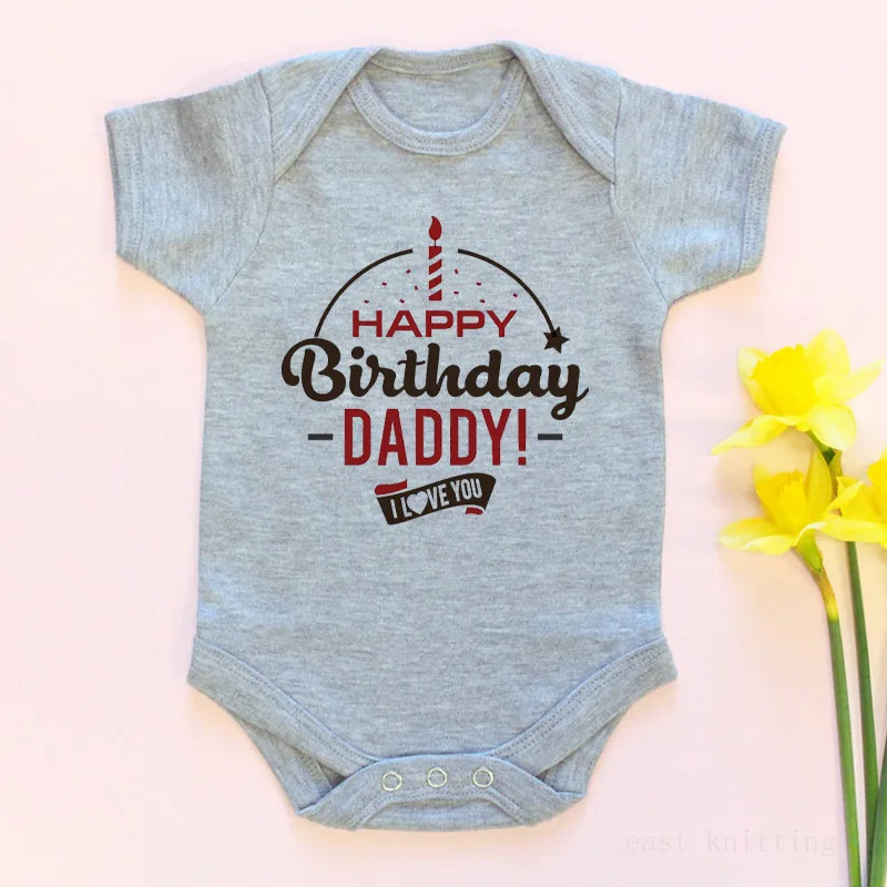 Newborn Baby Girls and Boys Clothes Letter Print Cotton Summer Rompers Jumpsuit Costume HAPPY Birthday DADDY Roupa Menina Kids