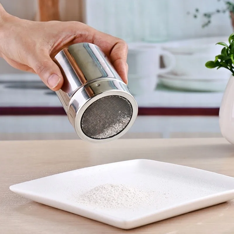 1pc Cocoa Flour Chocolate Shaker Salt Powder Icing Sugar Cappuccino