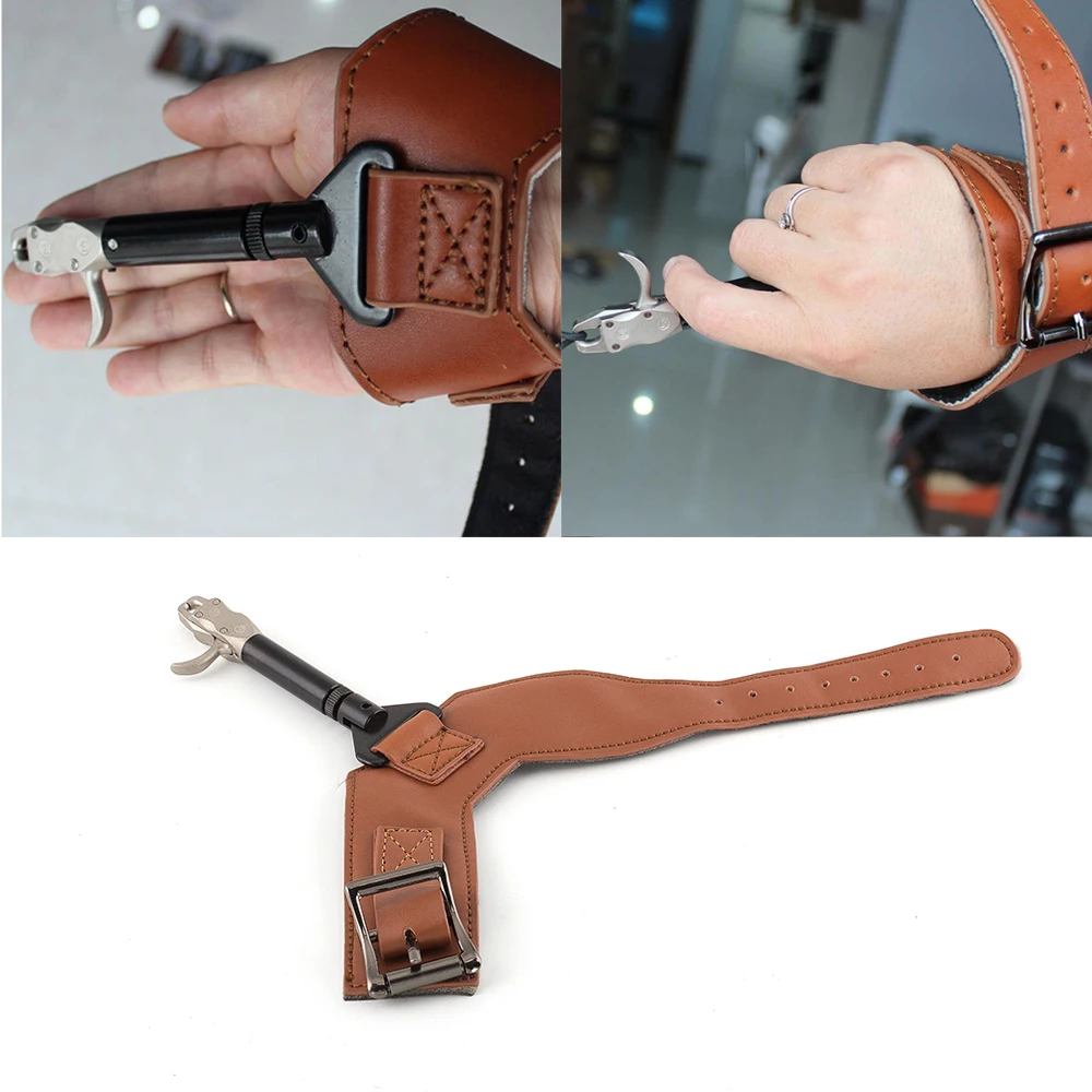 

Hunting Arrow Archery Bow Releases with Adjustable Strap Shooting Practice Trigger Wrist Strap Steel Clip Compound Bow