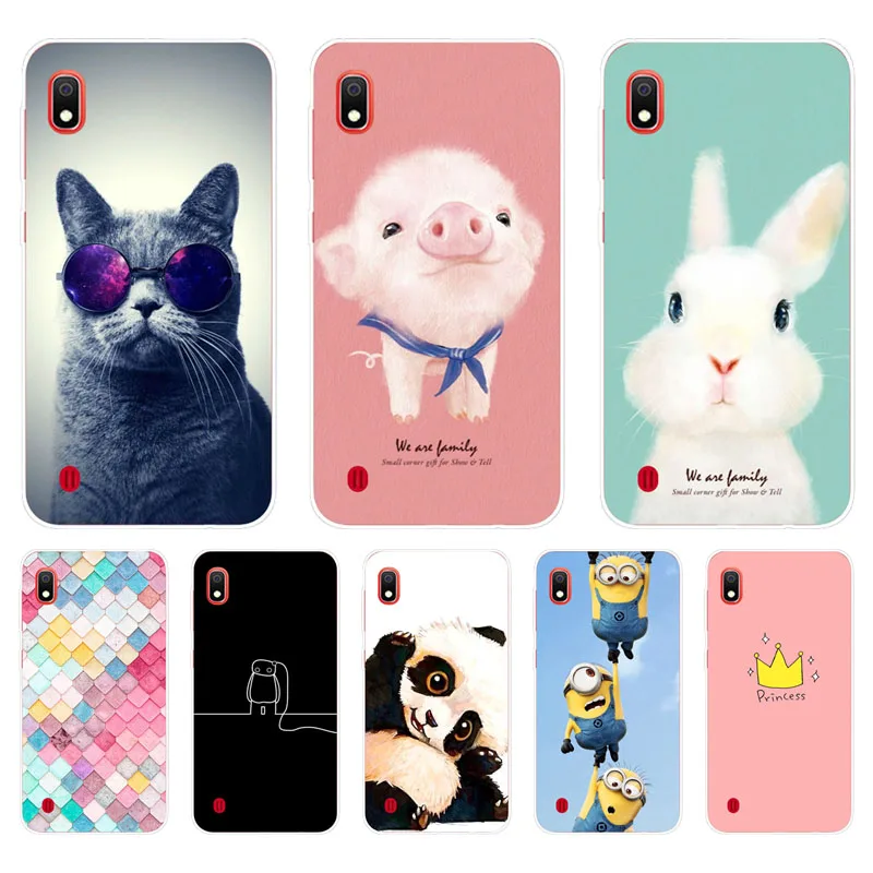 For Samsung galaxy A10 Case Silicon Painted animals Painting Soft TPU Back Cover for galaxyA10 protect Phone cases shell |
