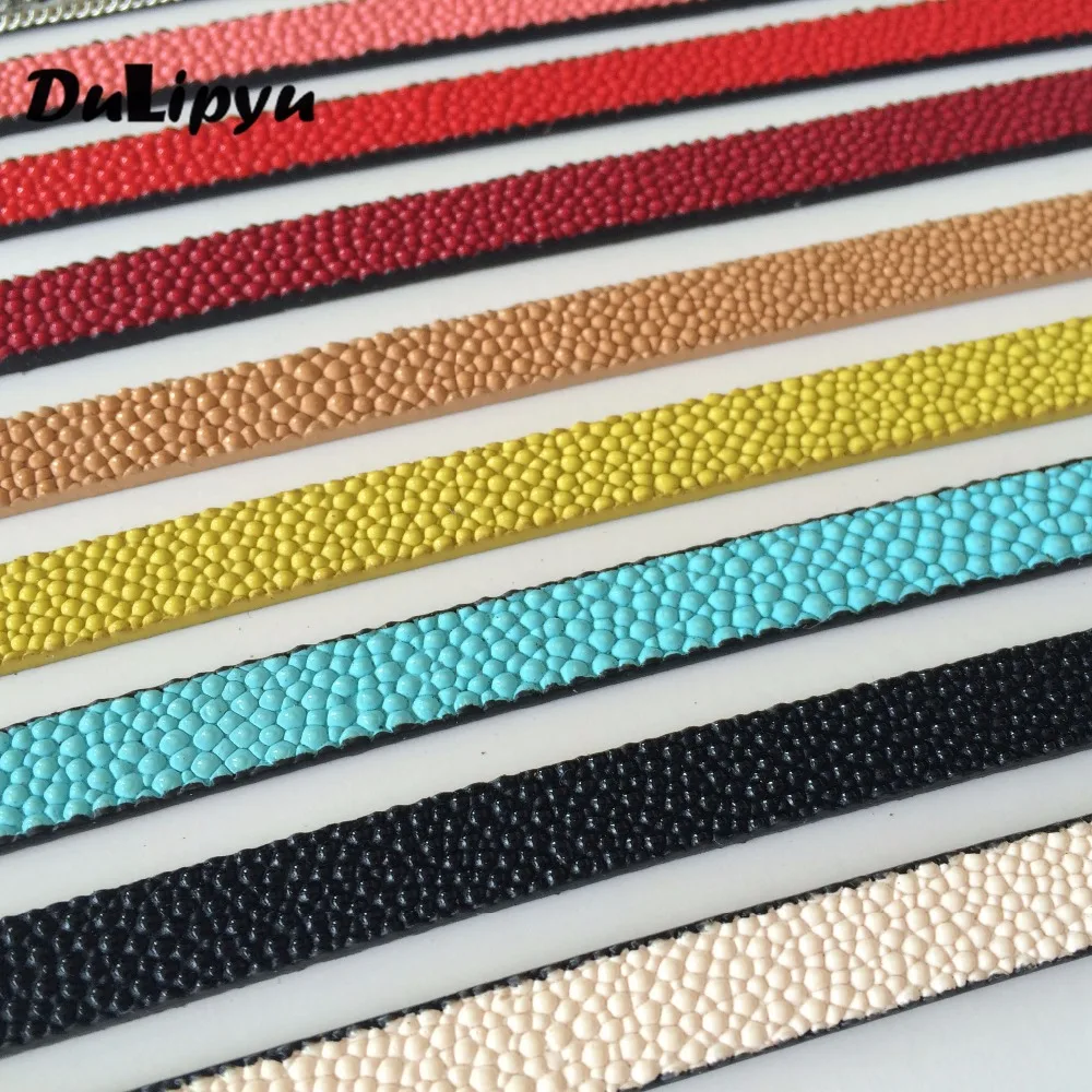 New style,5pc/lot 10mm width texture flat leather cord diy for bracelet