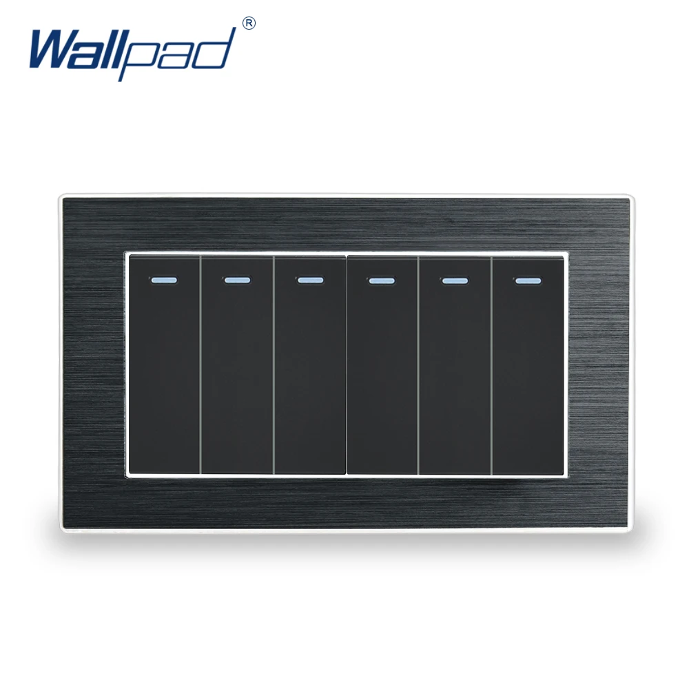 6 Банд 2 позиционный переключатель Wallpad роскошный настенный светильник Al панель с