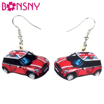 

Bonsny Statement Acrylic Cute Mini Car Earrings Drop Dangle Stud Fashion Novelty Jewelry For Women Girls Gift Charms Decoration