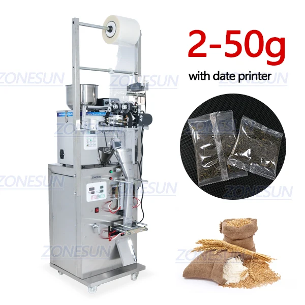 ZONESUN автоматическая 2-50 г сухое и массивное оборудование для наполнения орехов, автоматическая машина для упаковки порошковых чайных пакетиков - Цвет: 2-50g with printer