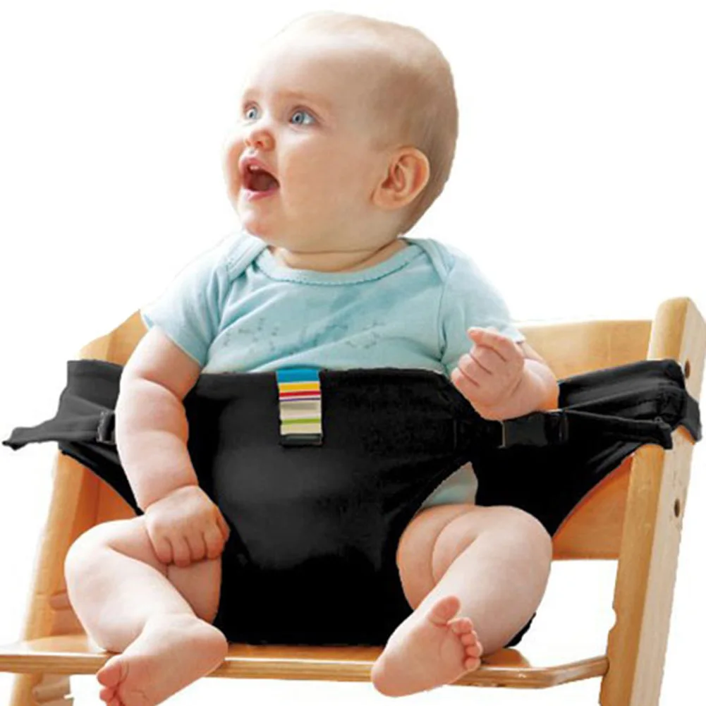 Портативный детский стул Детское сиденье продукт обеденный стул ремень безопасности кормления высокого жгута@ ZJF - Цвет: Черный
