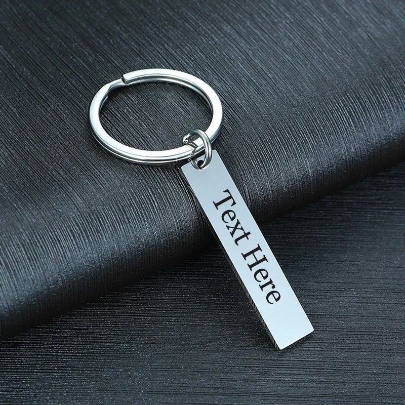 

Vnox Men's Personalized Key Chain with Love Care Promise Stainless Steel Private Custom Brelok брелок Father's Day Gifts