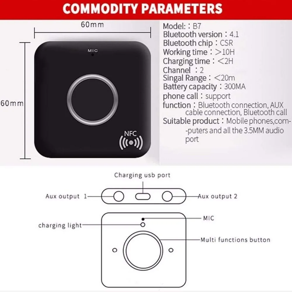 Bluetooth 4,2 aptx-ll aptx низкая задержка NFC RCA аудио приемник для гарнитуры Aux 3,5 мм АВТО музыкальный набор CVC6.0 беспроводной адаптер