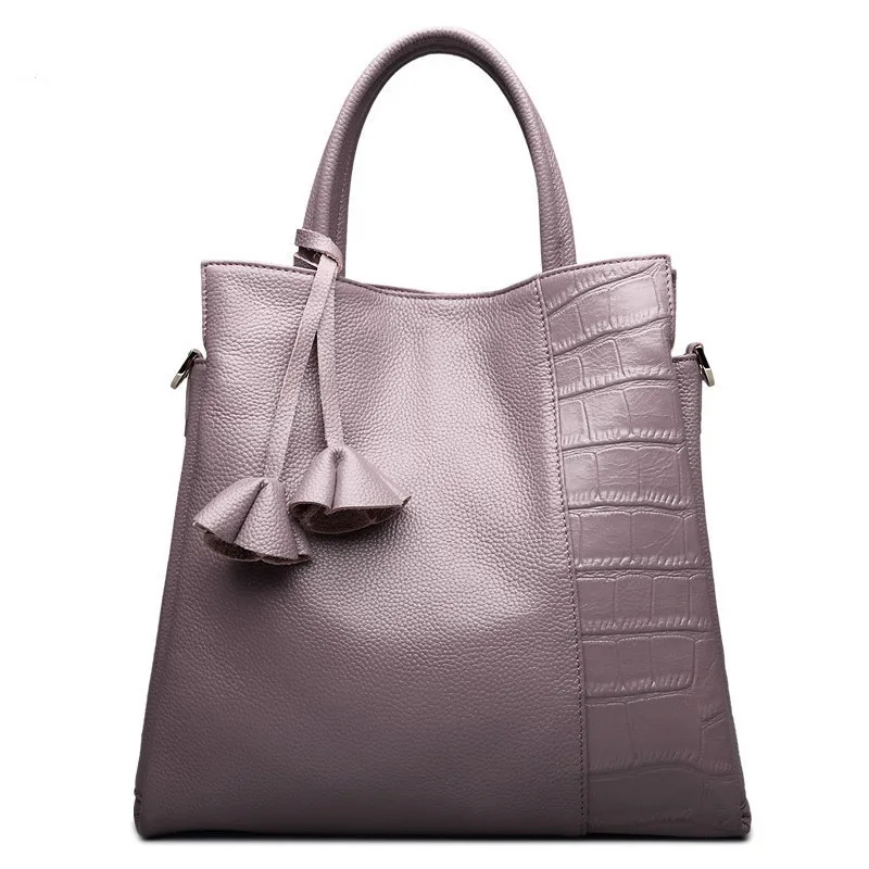 

New Pattern Brand Women Handbag Ladies Real cowhide Bag macrame Women Solid Fashion Shoulder Bags high-capacity Casual Tote Bag