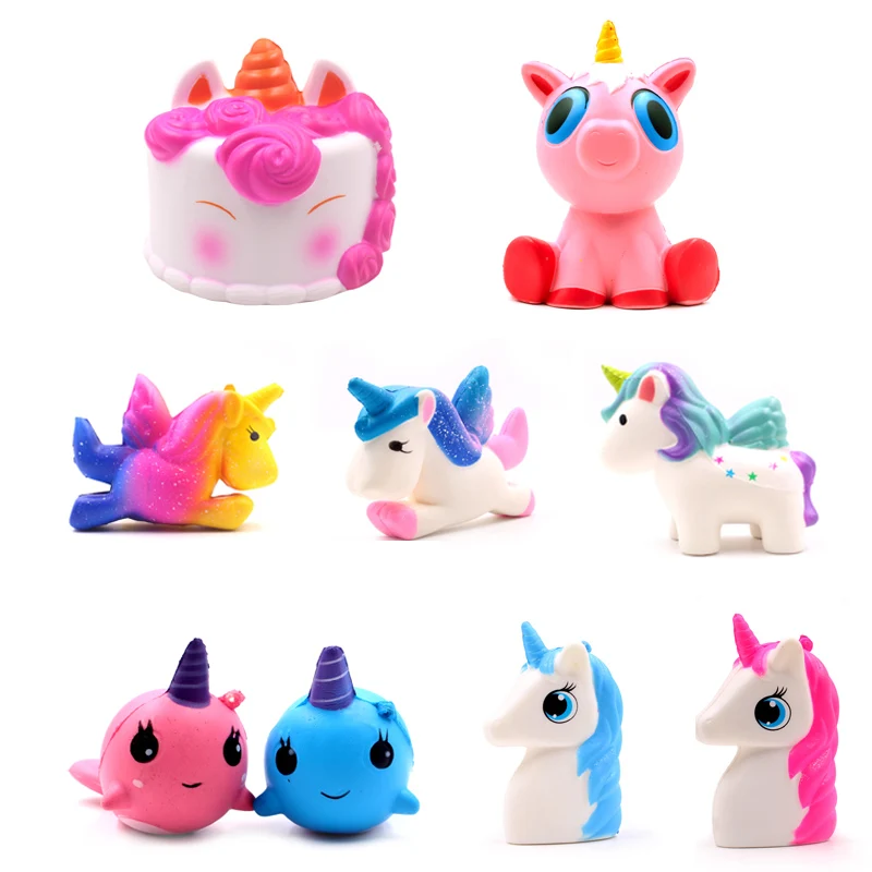 Squishy Unicorn Pegasus Horse Cake Whale Slow Rising Stretchy Squeeze Kids Toys Chancellory Anti-Stress Bauble Children's Gifts | Игрушки