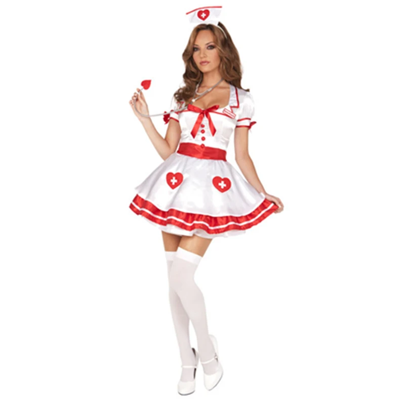 Scrub Nurse Uniform Costume Womens Doctor Adult Fancy Dress Hen Party Outfit