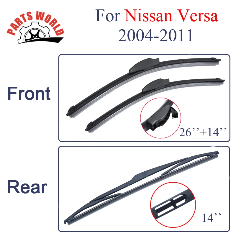 Щетки стеклоочистителя для Nissan Versa 2004-2011 26/14 дюймов | Автомобили и мотоциклы