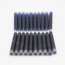 Prix de gros 10 pièces jetables bleu et noir stylo plume cartouche d'encre recharges longueur stylo plume cartouche d'encre recharges