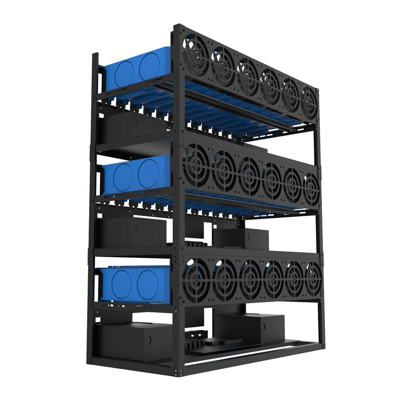 Mining Rig Case PC Server Rack Crypto Coin Open Air Frame 12 GPU Case ATX Fit ETH BTC XMR RX 470 580 GTX 1060 1080 P106 36 Card