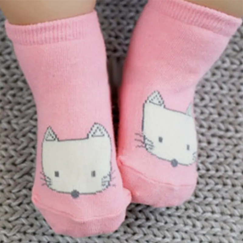 0 4Y Cartoon Animal Baby font b Socks b font Newborn Baby Fox Printed Cotton Knee