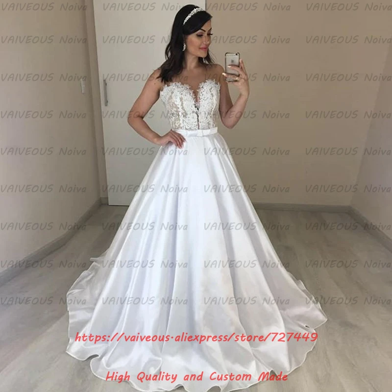 

New Design See Through Back Bride Dress Cheap China Bridal Gowns Lace Beaded A Line Bohemian Wedding Dress 2019 Wedding Gowns