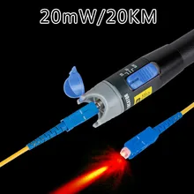 Визуальный дефектоскоп(VFL) 20 МВт ST/SC/FC интерфейс волоконно-оптический кабель тестер метр с 2,5 мм разъем 20 км для сети FTTx