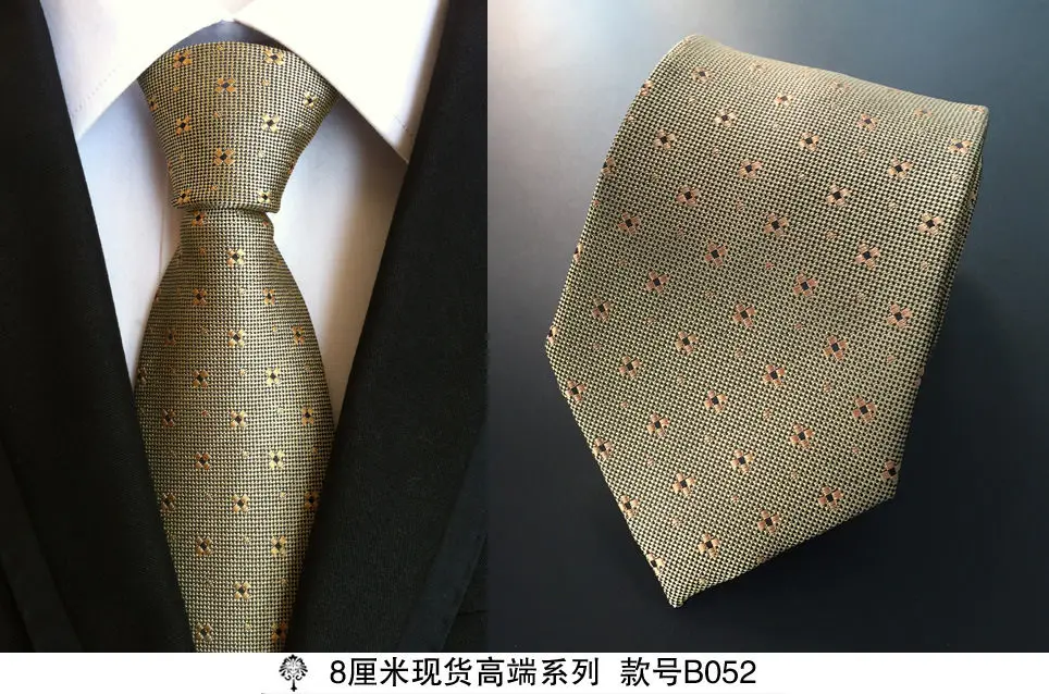 Модный галстук мужской Шелковый костюмный галстук для свадьбы в горошек Gravata для мужчин s Vestidos шеи галстуки - Цвет: B052