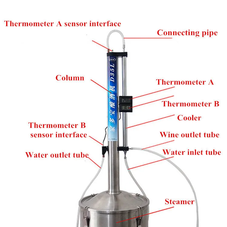 35Л домашний Многофункциональный дистиллятор колонка с баком бар алкогольный самогон водка виски бренди дистиллятор воды сок и т. Д