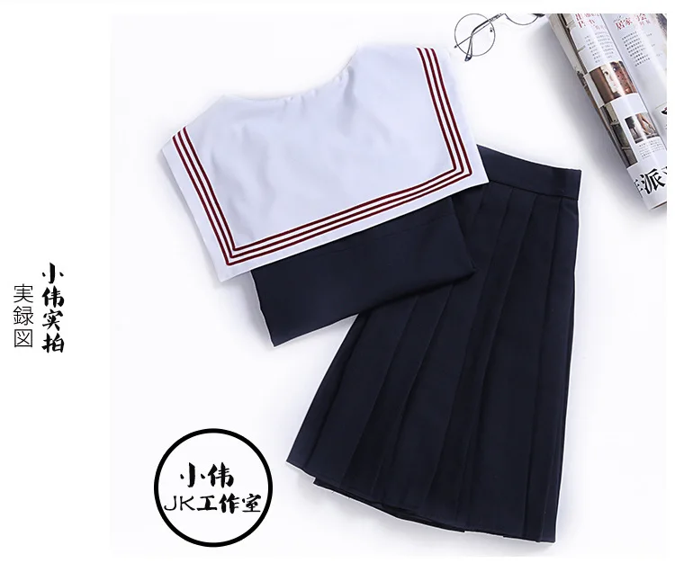 Японский/Корейский костюм моряка Костюмы для косплея школьная форма милые девушки JK студент Костюмы топ + юбка + галстук-бабочка