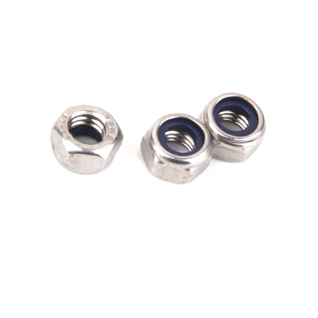 20x M5&M6 Stainless Steel A2 Nylon Collar Insert Self-lock Nuts Bolts Screws
