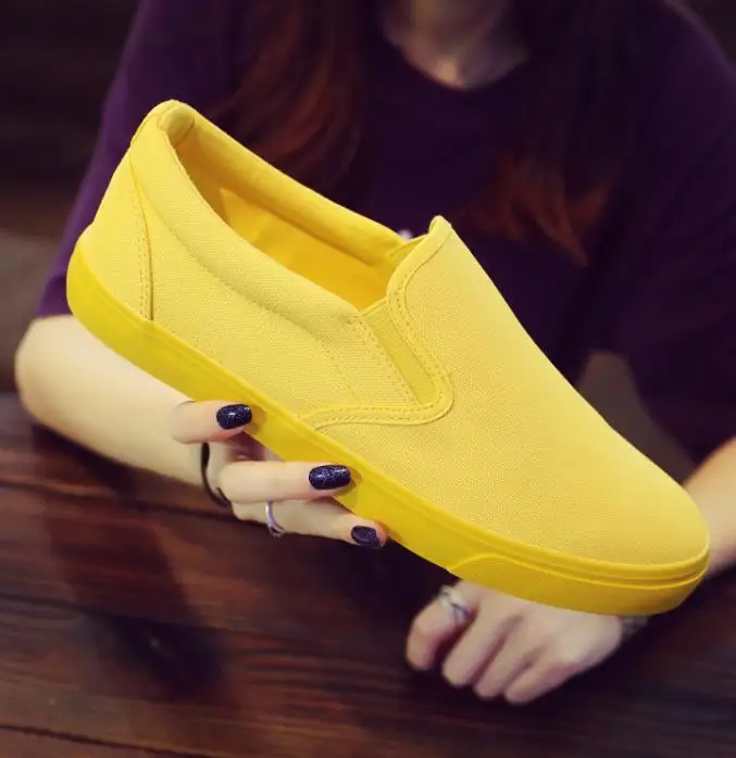 Женская вулканическая весенняя обувь auntum летние дышащие модные кроссовки Повседневная обувь Дешевые Желтый холст обувь на платформе кроссовки