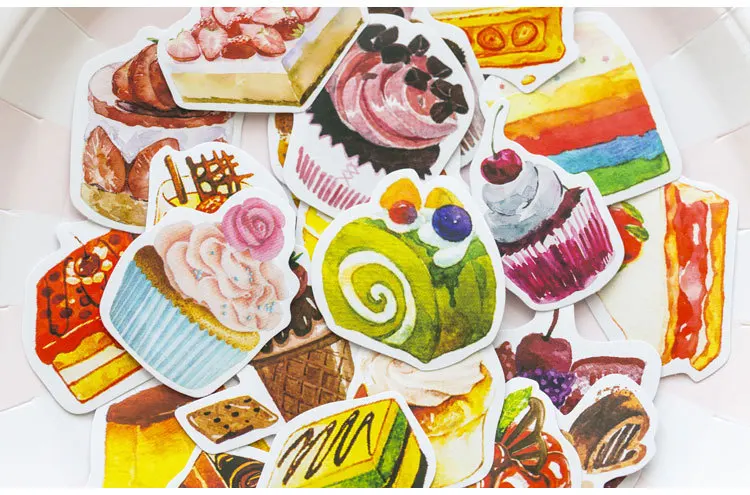 Sweet Cakes seal Label Stickers set Decorative Stationery Stickers Scrapbooking DIY Diary Album Stick Label