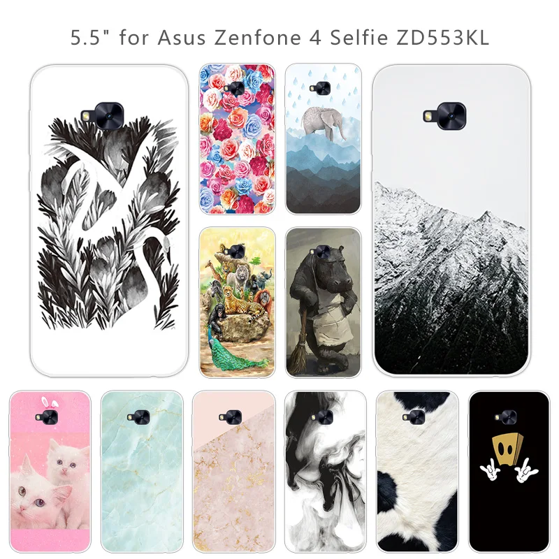 Для Asus Zenfone 4 Selfie ZD553KL Силиконовые ТПУ чехлы для телефонов DIY роскошные Fundas