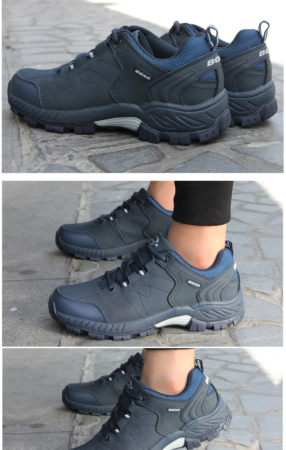 BONA/Новинка; Популярные стильные мужские треккинговые ботинки на шнуровке; Мужская Спортивная обувь; уличные беговые треккинговые кроссовки; удобные;