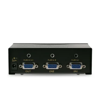 

VGA switch 2 into 1 out, with audio 3.5 + video VGA sharing, 2 to 1 with remote control, EL-S201-B