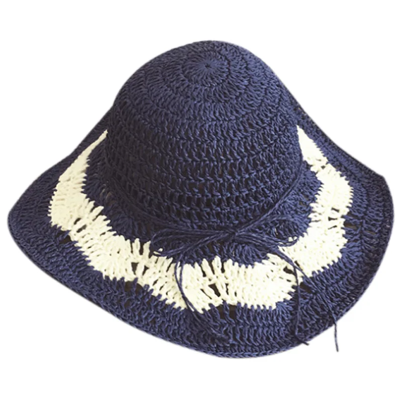 Новинка, женские вязаные полые купольные летние шляпы для женщин, сетчатая соломенная складная шляпа, шляпа от солнца, модная пляжная шляпа Sombrero - Цвет: Green