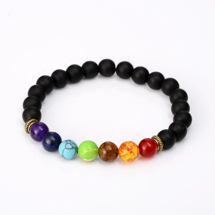 7 Chakra Armband Heilung Splitter Armbänder Natürlichen Lava Stein Diffusor Yoga 7 Chakra Armband Heilung Splitter Armbänder Natürlichen Lava Stein Diffusor Yoga