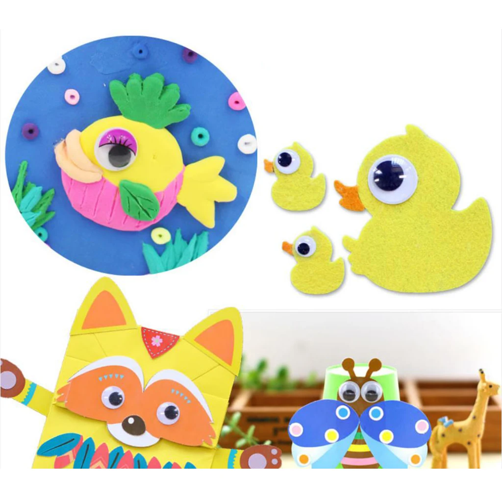 300pcs  6-35mm Colorful Plastic Wiggle Googly Eyes Self-Adhesive for DIY Dolls Kids Crafts Scrapbooking Card Making Accessories