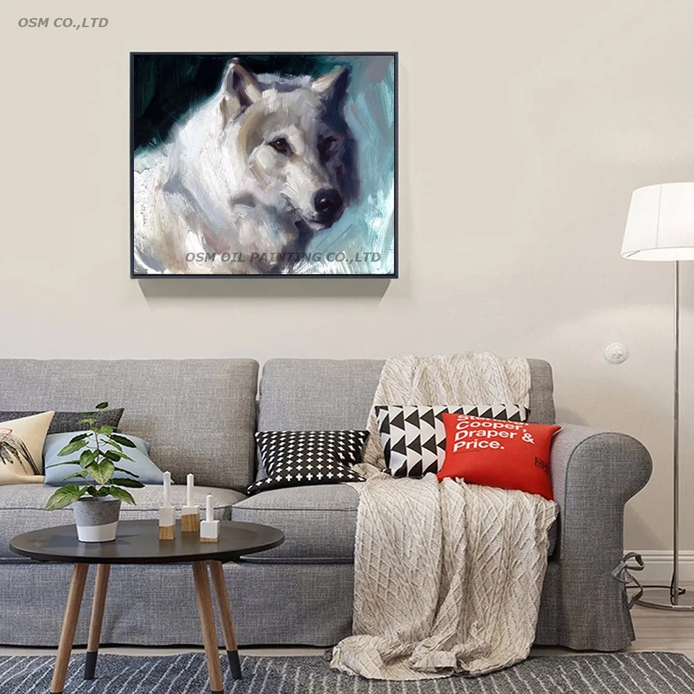 wolf oil painting