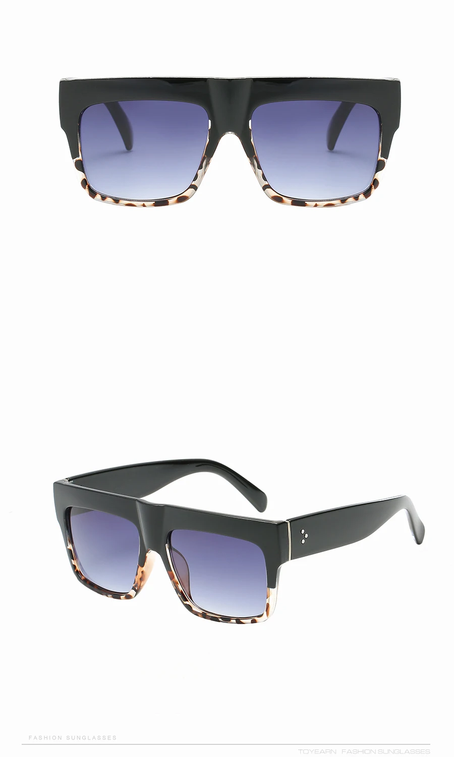 TOYEARN, модные брендовые дизайнерские винтажные Женские квадратные солнцезащитные очки, женские очки Ким Кардашьян с заклепками, женские солнцезащитные очки с плоским верхом