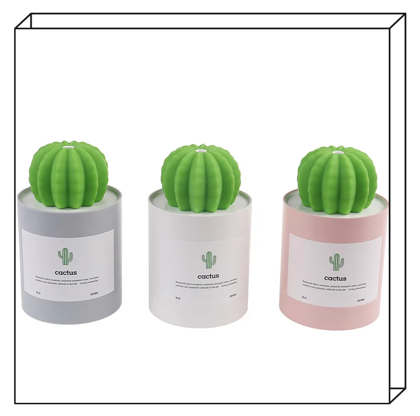 1pc Cactus USB Air Humidifier Moisturizing Brace&Support Ultrasonic Aroma Mist Maker Diffuser For Home Hot Sale