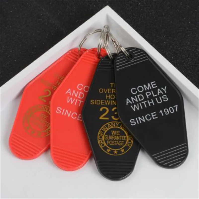 

WKOUD OVERLOOK HOTEL Room 237 Keychain Black Red " The Shining " Keyring Horror Film Key chains Accessories Jewelry Friends Gift