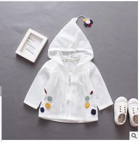 Г., летняя стильная куртка для девочек в Корейском стиле детское платье с защитой от солнца Милая одежда с УФ защитой и мультицветными рисунками - Цвет: Бежевый