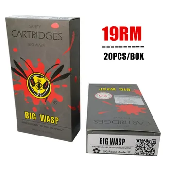 

BIGWASP Gray Disposable Needle Cartridge 19 Curved Magnum (19RM) 20Pcs/Box