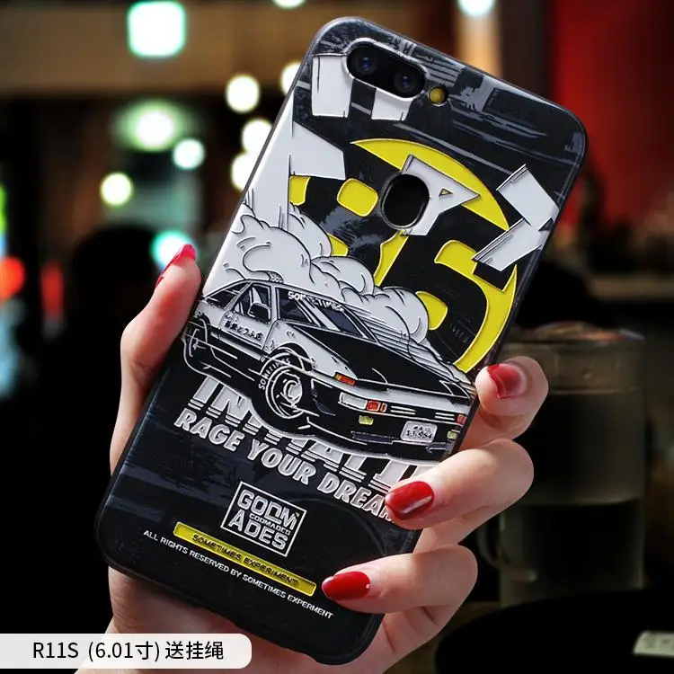 

Initial D ,Moon Astronaut ,Smoking warning embossed Relief case For OPPO R11 PLUS R11 , R11S PLUS R11S case cover