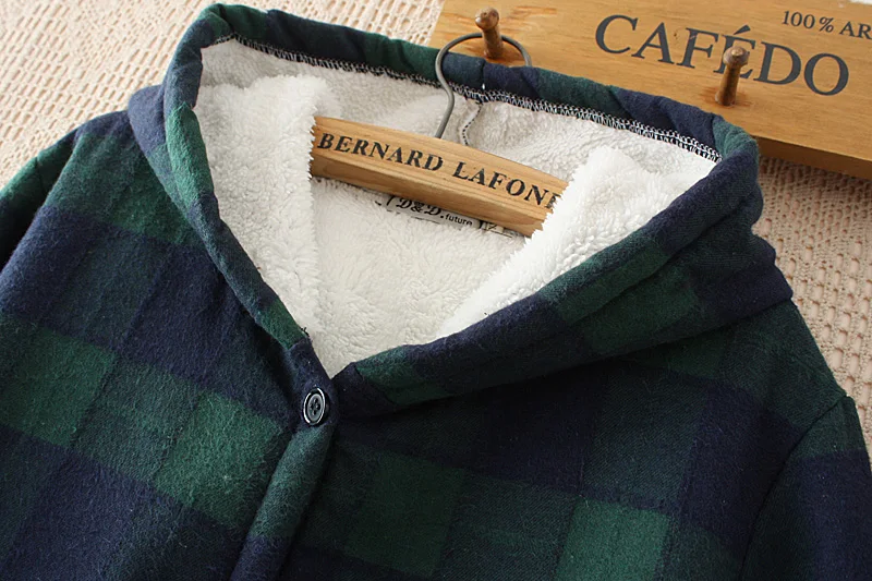 Women Winter Long Cotton Padded Jacket Plaid Wool Added Coats Women 2018 New Long Hooded Winter Jackets Big Size Loose Coat AS027 (3)