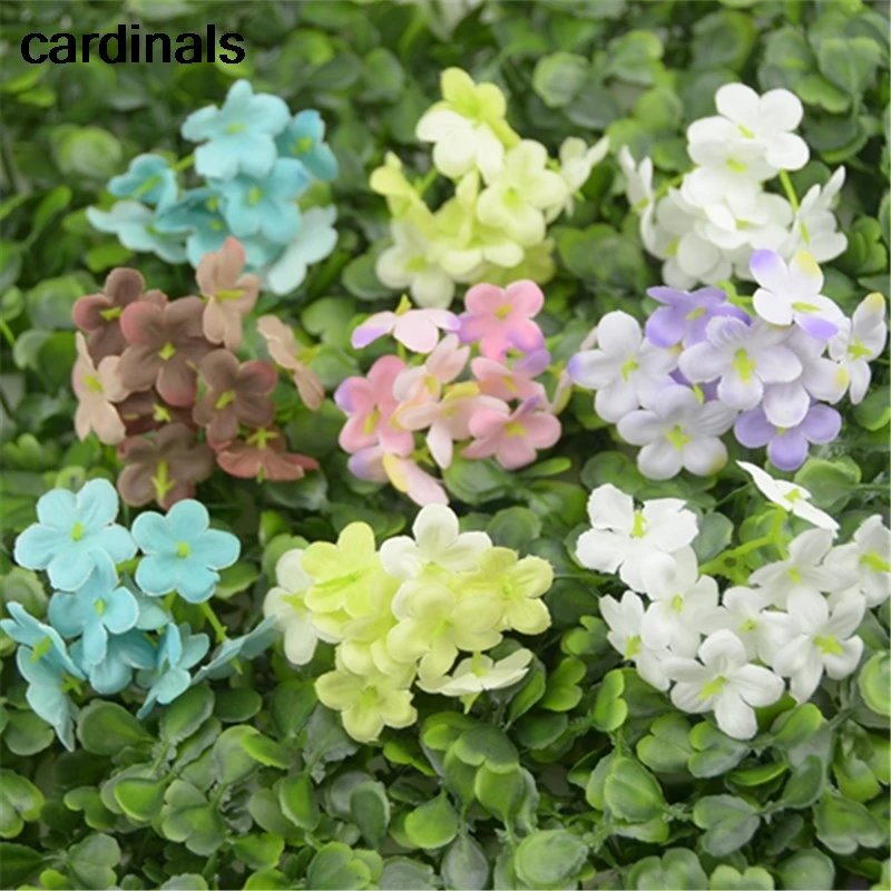 

10pcs/lot 90heads Mini Silk Plum Blossom Artificial Flower Head For Wedding Home Decoration Wreath Scrapbooking Craft Flowers