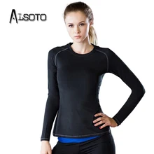 Летняя стильная женская футболка с длинными рукавами Спорт Фитнес Йога Тренировка анти-пот джоггеры сплошной цвет тренажерный зал плотная спортивная одежда