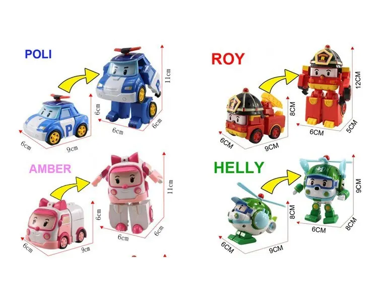 Горячие Робокар Поли Корея детские игрушки Фигурки Робокар Трансформация Робот аниме модель автомобиля дети мальчики игрушки для детей