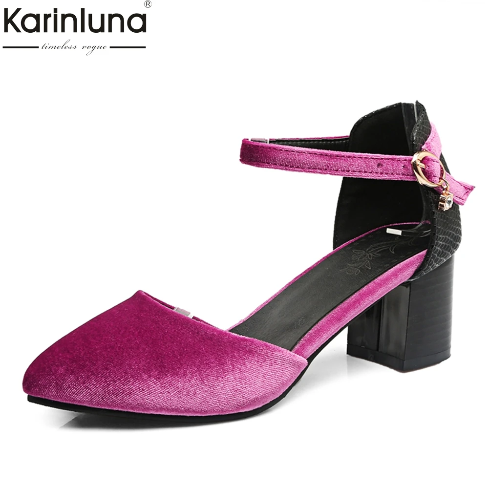 

2019 fashion flock Summer ankle Strap pointed toe high Heels Sandals Woman Shoes Women