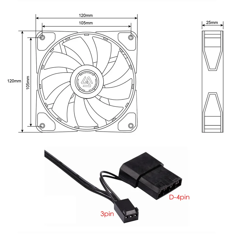 ALSEYE Вентилятор компьютера 120 мм PC Вентилятор охлаждения 3 h/l/4pin тихий светодиодный вентилятор для компьютера 1300 об/мин(12 см); 12v вентиляторы