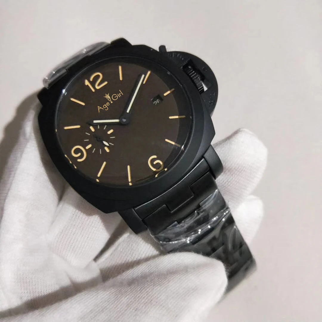 

Luxury Brand New Men Automatic Mechanical Sapphire Stainless Steel Watches Silver Black Luminous 3 Days Sports Watches 44mm