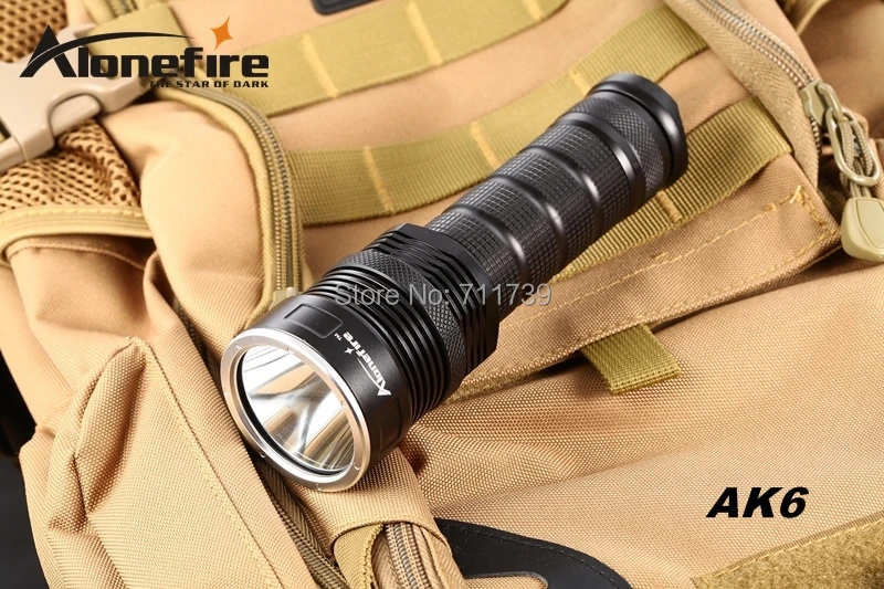 AloneFire AK6 CREE XM-L2 светодиодный 5 Режим супер верхний луч облучения фонарик фонарь светильник для 26650 аккумуляторной батареи