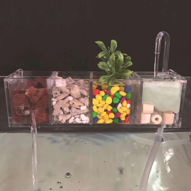 Creative fish tank filter three-in-one fish tank filter box built-in water purifier submersible pump oxygen waterfall degreasing film (20)