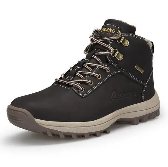Polaire Brown brown En dark Occasionnels Chaud Désert Randonnée Chaussures B3 Noir D'hiver Cuir Top Bottes High Hommes Doublées TvqZBw